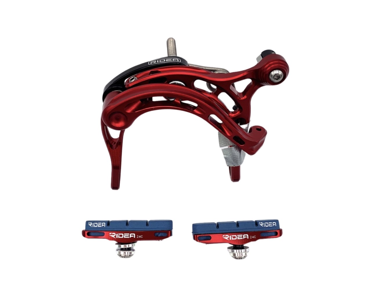 RIDEA Brompton 3D Caliper-Bremse mit Bremspads rot (Titanschraube)